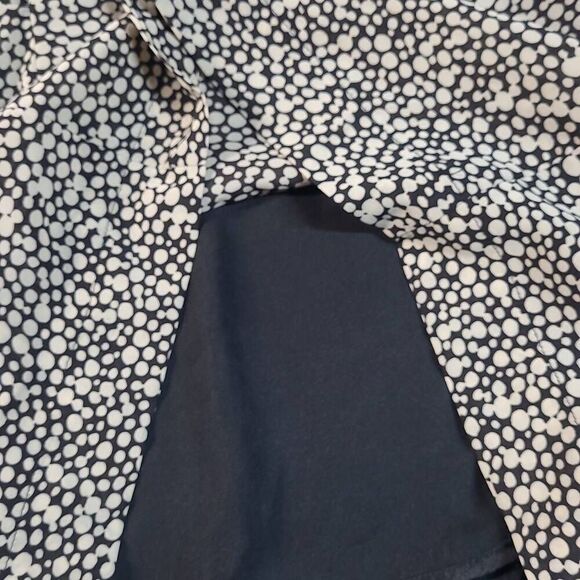 XXI Slouchy spaghetti strap mini dress circle print large black tan party - Picture 7 of 9